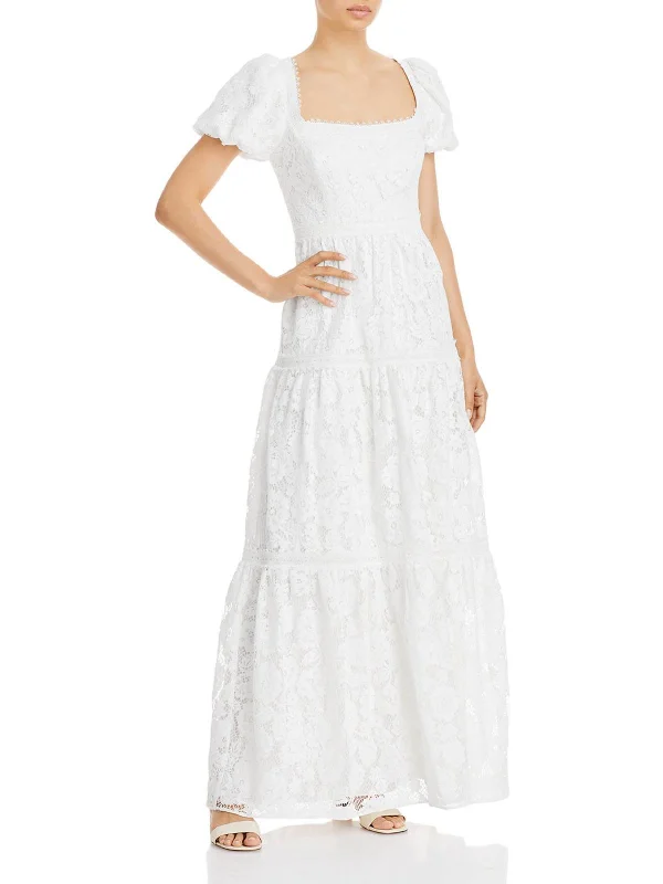 High-Low Hem Party Dress for Unique Style -Womens Lace Tiered Evening Dress