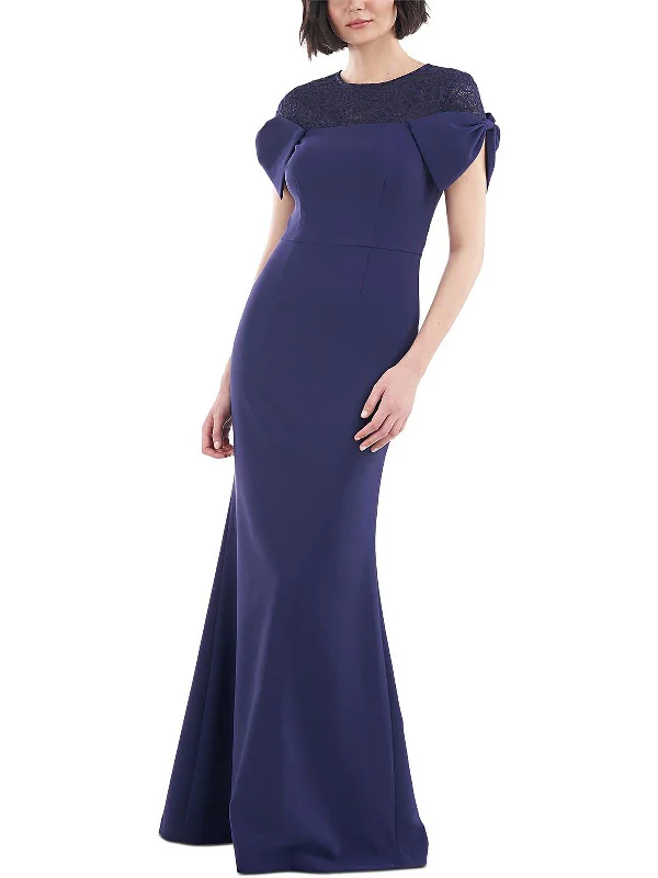 Boho Chic Party Dress for Casual Vibe -Womens Lace Trim Knot Sleeve Evening Dress