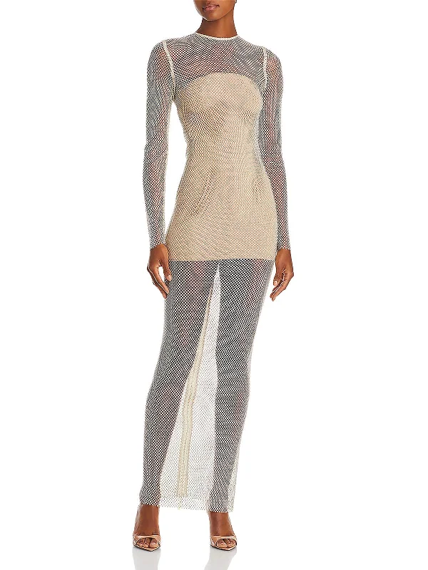 Off-The-Shoulder Party Dress for Chic Vibe -Womens Mesh Cocktail And Party Dress