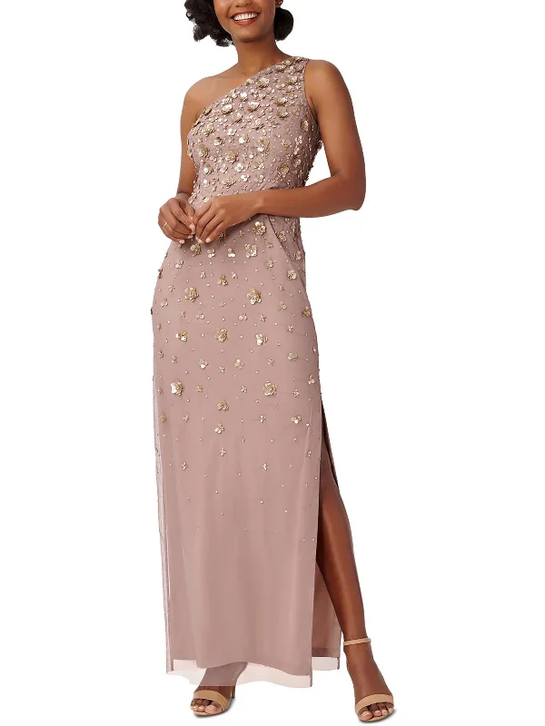 Black and Gold Party Dress for Luxury Look -Womens Mesh Embellished Evening Dress