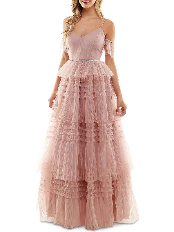 Luxury Silk Party Dress for Gala Night -Womens Mesh Padded Bust Evening Dress