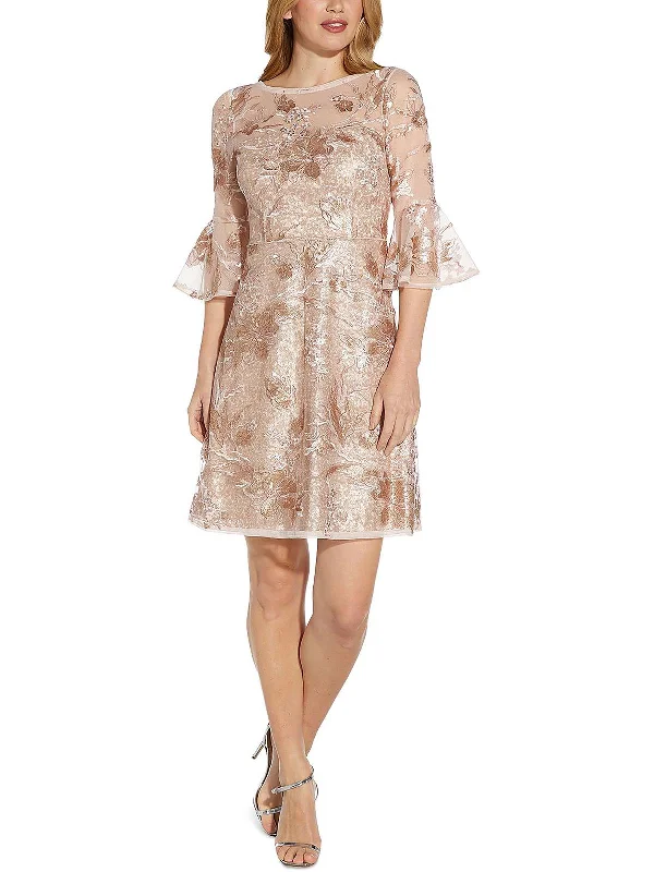 Glamorous Evening Party Dress -Womens Mesh Sequined Cocktail and Party Dress