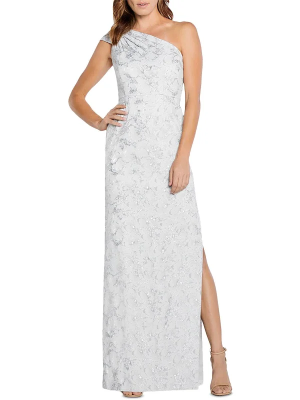Strapless Sequin Party Dress for Glamorous Evening -Womens Metallic Column Evening Dress