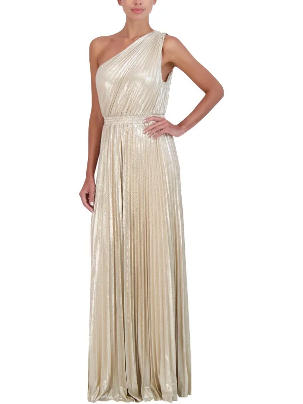 Lace Back Party Dress for Sexy Vibe -Womens Metallic Long Evening Dress
