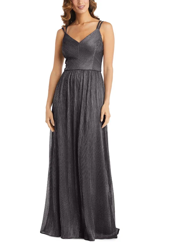 Chic Cold-Shoulder Party Dress for Evening Wear -Womens Metallic Maxi Evening Dress Chic Cold-Shoulder Party Dress for Evening Wear -Womens Metallic Maxi Evening Dress