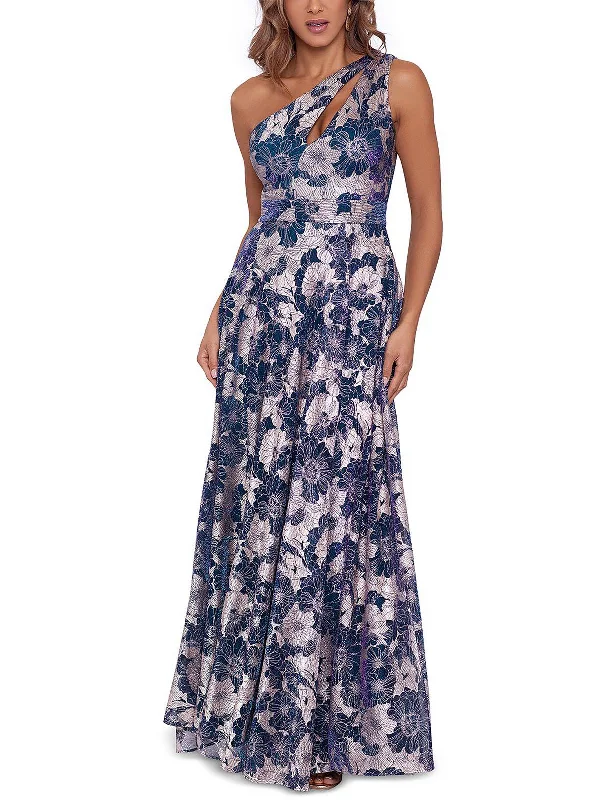 Off-White Party Dress for Winter Weddings -Womens Metallic Maxi Evening Dress