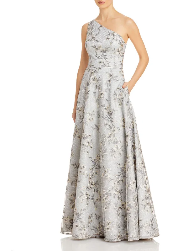 Backless Tulle Party Dress for Chic Look -Womens Metallic Maxi Evening Dress