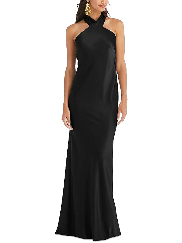 Maxi-Length Party Dress for Formal Event -Womens One Shoulder Knee Cocktail and Party Dress