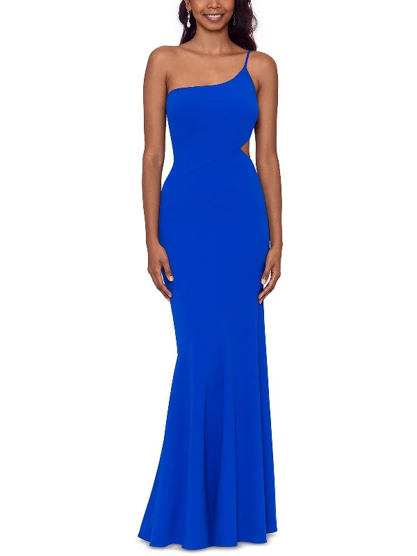 Bold Purple Party Dress for Luxe Look -Womens One Shoulder Long Evening Dress