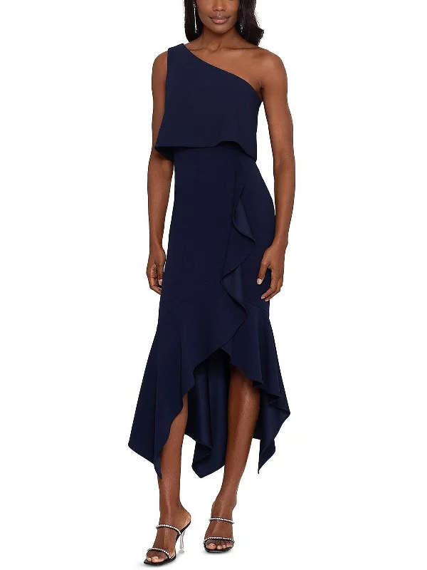 Silver Sequin Party Dress for Glittering Look -Womens One Shoulder Pop Over Cocktail and Party Dress