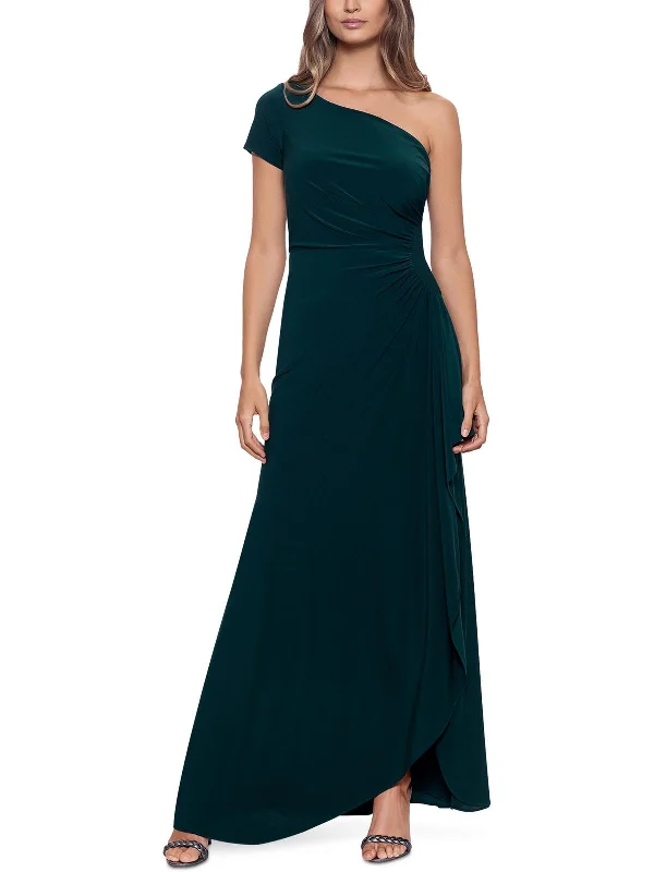 Fit-and-Flare Party Dress for Comfort and Style -Womens One Shoulder Ruched Evening Dress Fit-and-Flare Party Dress for Comfort and Style -Womens One Shoulder Ruched Evening Dress