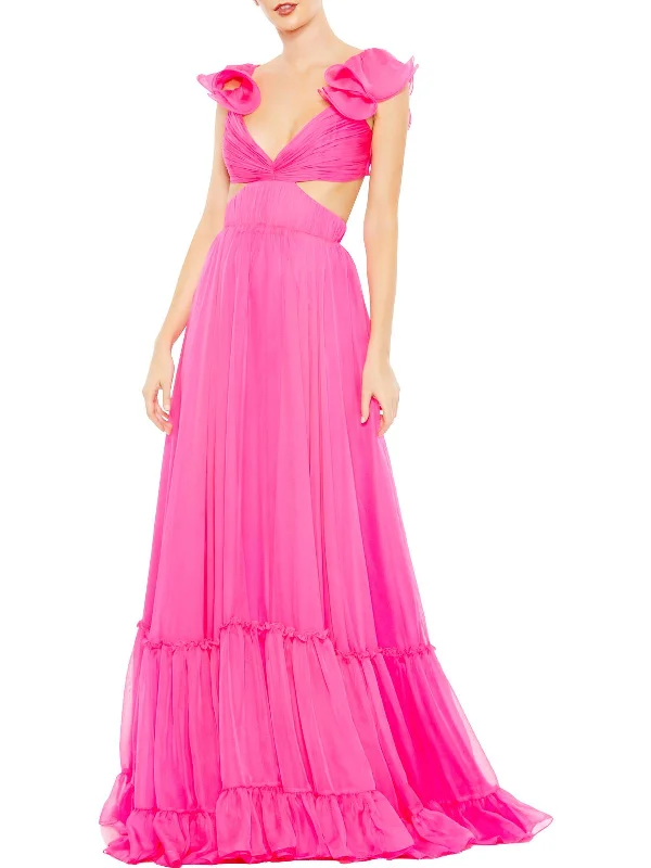 Trendy Yellow Party Dress for Summer Nights -Womens Open Back Maxi Evening Dress