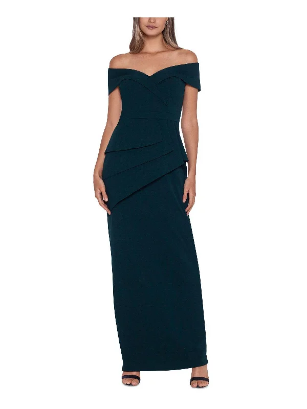 Black and Gold Party Dress for Luxury Look -Womens Peplum Maxi Evening Dress