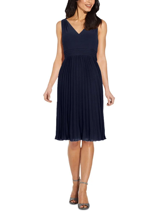 Strapless Floral Party Dress for Outdoor Events -Womens Pintuck Midi Cocktail and Party Dress