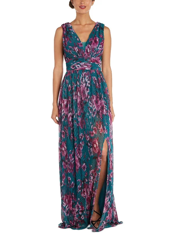 Pleated Party Dress for Elegant Evening -Womens Pleated Maxi Evening Dress