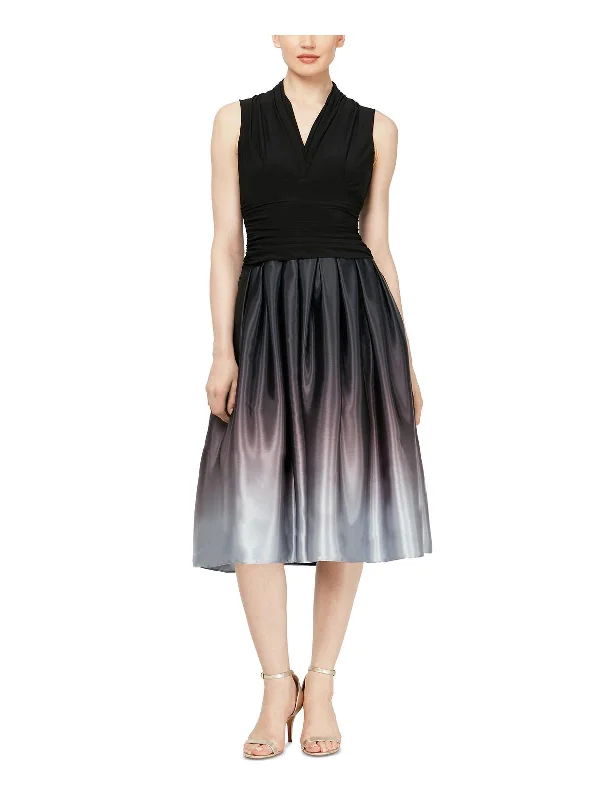 Flowy Party Dress for Summer Evening -Womens Ruched Glitter Cocktail and Party Dress
