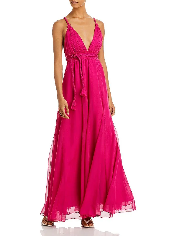 Back-Tie Party Dress for Adjustable Fit -Womens Ruched Maxi Cocktail and Party Dress Back-Tie Party Dress for Adjustable Fit -Womens Ruched Maxi Cocktail and Party Dress