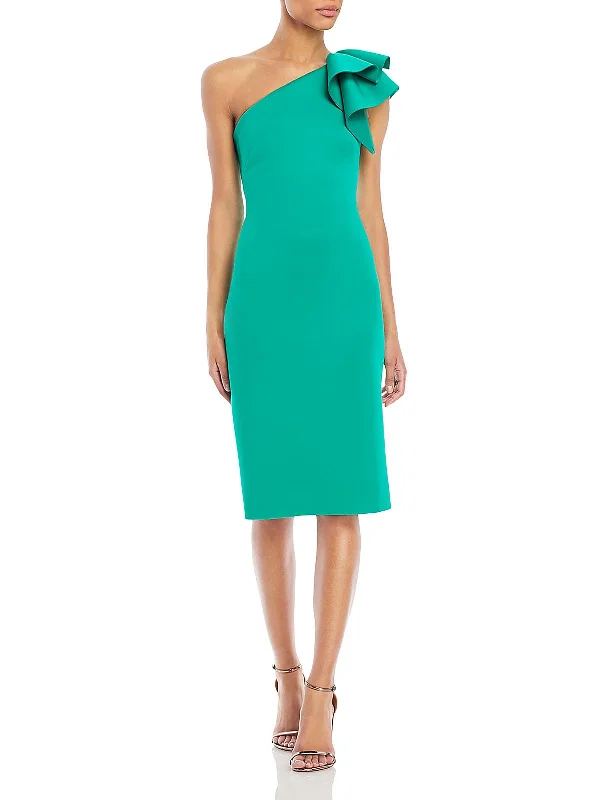 Backless Tulle Party Dress for Chic Look -Womens Ruffled One Shoulder Cocktail Dress Backless Tulle Party Dress for Chic Look -Womens Ruffled One Shoulder Cocktail Dress