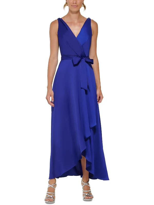 Back Tie Party Dress for Elegant Adjustability -Womens Satin Evening Dress