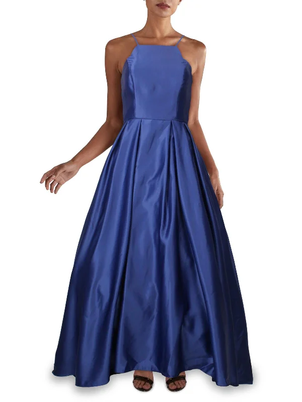 Bow Detail Party Dress for Sweet Vibe -Womens Satin Maxi Evening Dress
