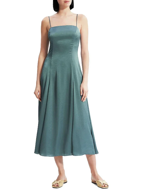 Casual Slip Dress -Wedding Slip Dress -Womens Satin Midi Slip Dress