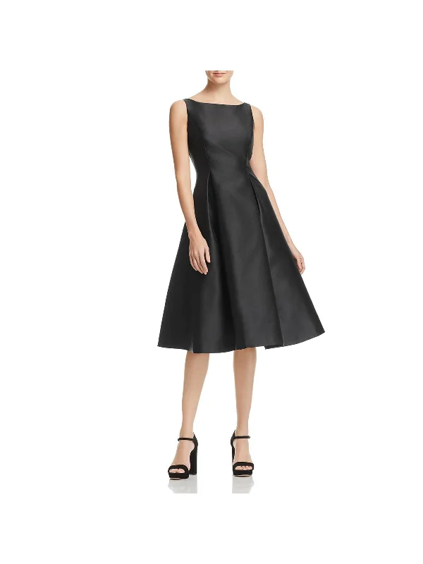Silver Sequin Party Dress for Glittering Look -Womens Satin Pleated Evening Dress