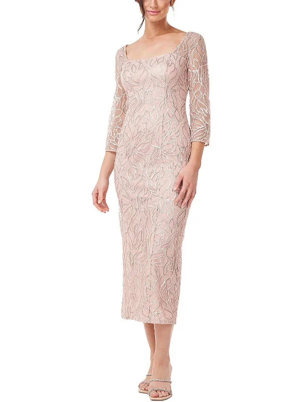 Bodycon Party Dress for Figure-Hugging Fit -Womens Sequined Calf Cocktail and Party Dress