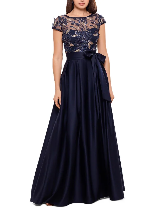Classic White Party Dress for Timeless Style -Womens Sequined Floral Evening Dress