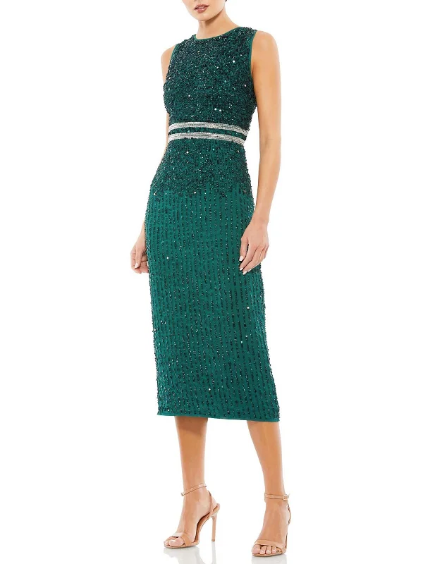 Sexy Party Dress for Night Out -Womens Sequined High Neck Cocktail and Party Dress