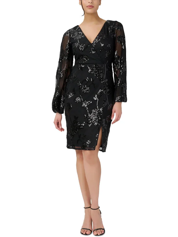 Chiffon Maxi Party Dress for Formal Look -Womens Sequined Knee-Length Cocktail and Party Dress