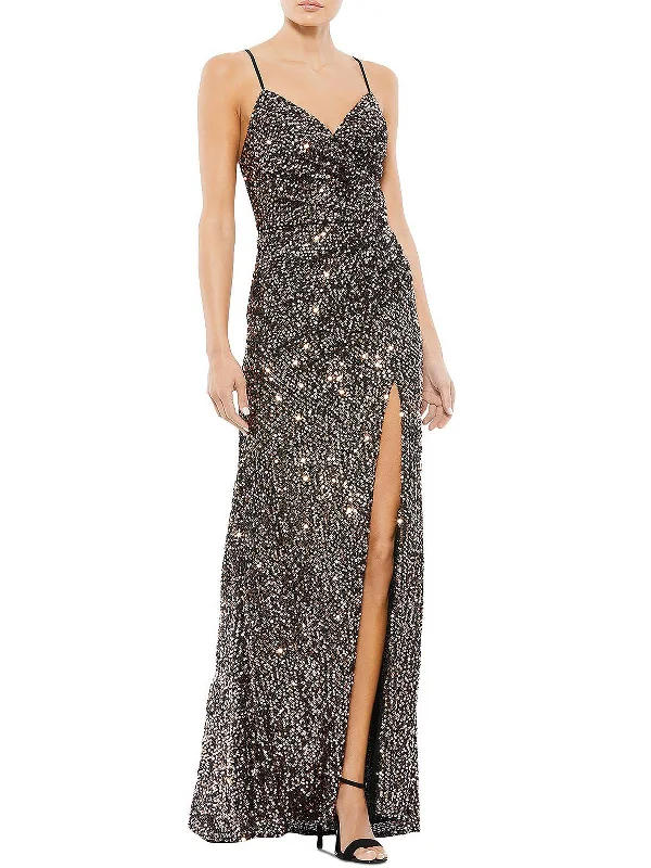Floral Lace Party Dress for Special Event -Womens Sequined Long Evening Dress
