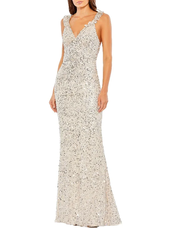 Flirty Bodycon Dress -Womens Sequined Long Sheath Dress