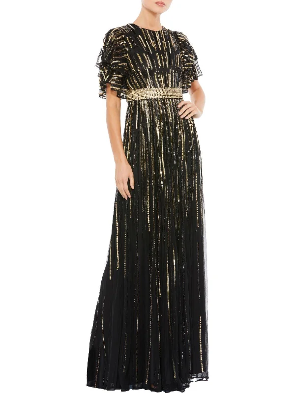 All-Black Party Dress for Versatile Style -Womens Sequined Mai Evening Dress