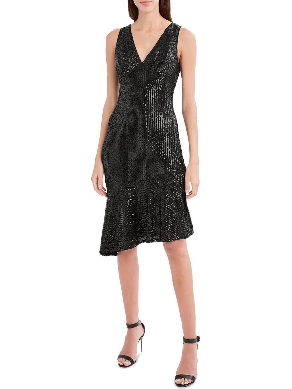 Two-Piece Party Dress for Unique Style -Womens Sequined Sleeveless Cocktail and Party Dress