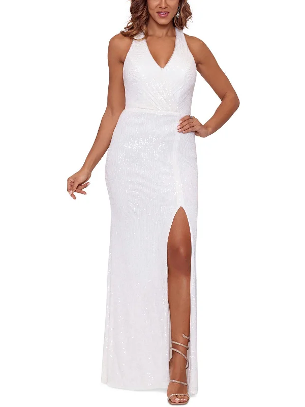Off-shoulder Bodycon Party Dress for Night Events -Womens Sequined Sleeveless Evening Dress