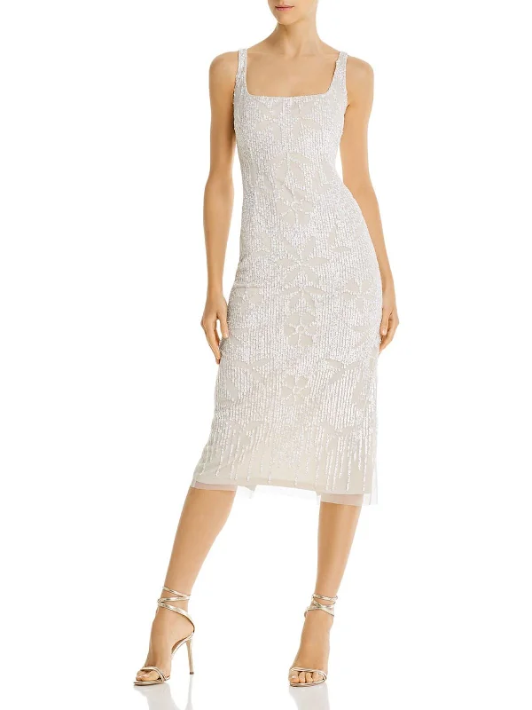 Women's Bodycon Dress for Formal Dinner -Womens Sequined Sleeveless Sheath Dress