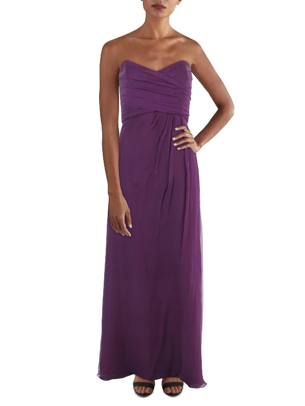 Stylish Wrap Party Dress for Evening Event -Womens Silk Sweetheart Evening Dress