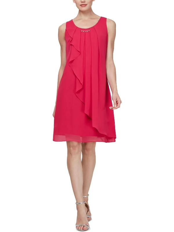 Floral Party Dress for Spring Celebration -Womens Sleeveless Mini Party Dress