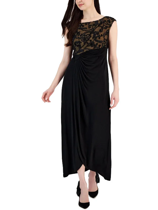 Structured Bodice Party Dress for Timeless Appeal -Womens Soutache Long Evening Dress Structured Bodice Party Dress for Timeless Appeal -Womens Soutache Long Evening Dress