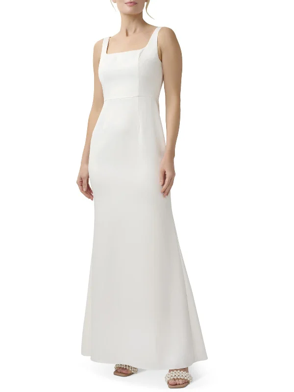 Spaghetti Strap Party Dress for Hot Weather -Womens Square Neck Mermaid Evening Dress