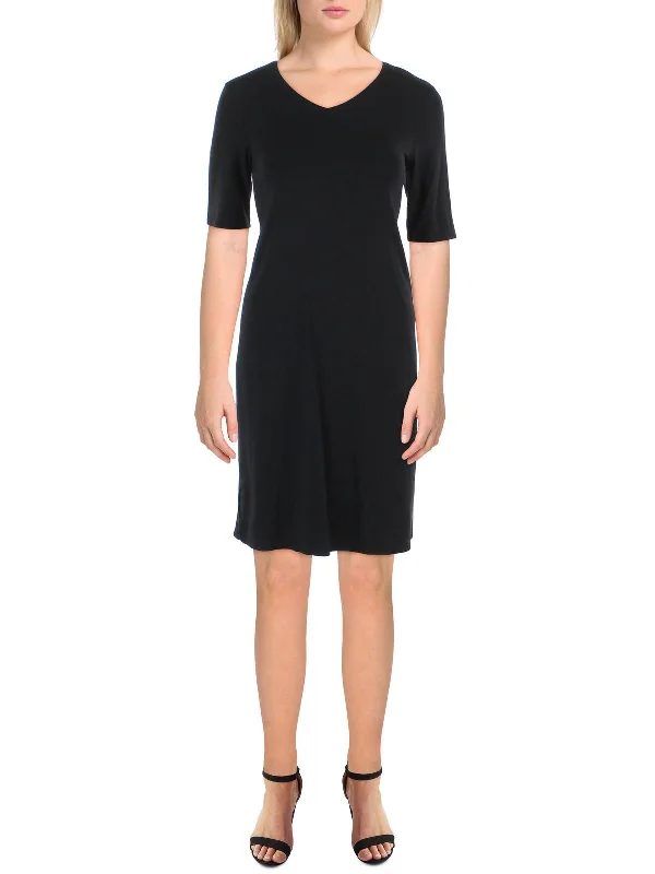 Printed Sleeve Shirt Dress-Womens Tencel Blend Short T-Shirt Dress