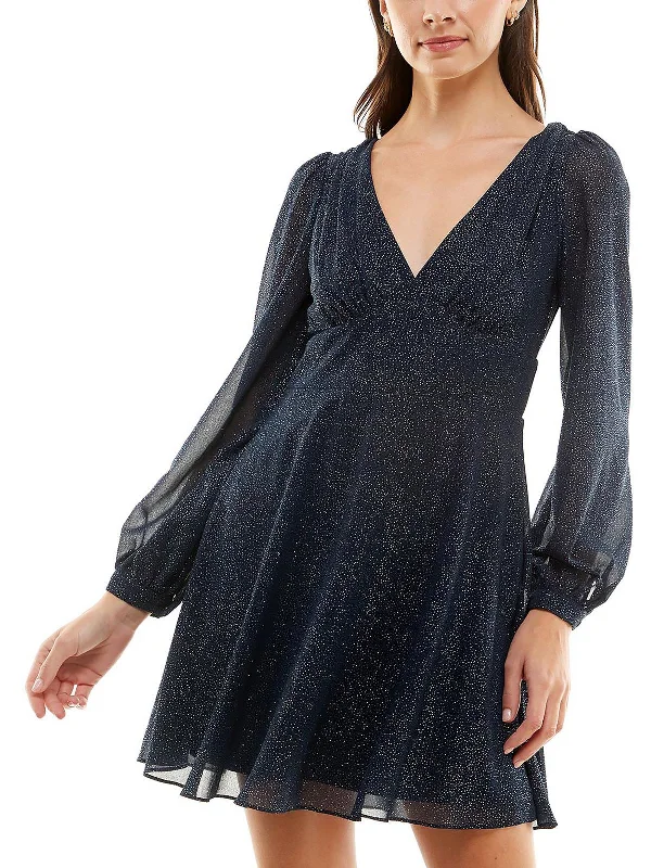 Polka Dot Party Dress for Retro Charm -Womens Tie Back Mini Cocktail and Party Dress