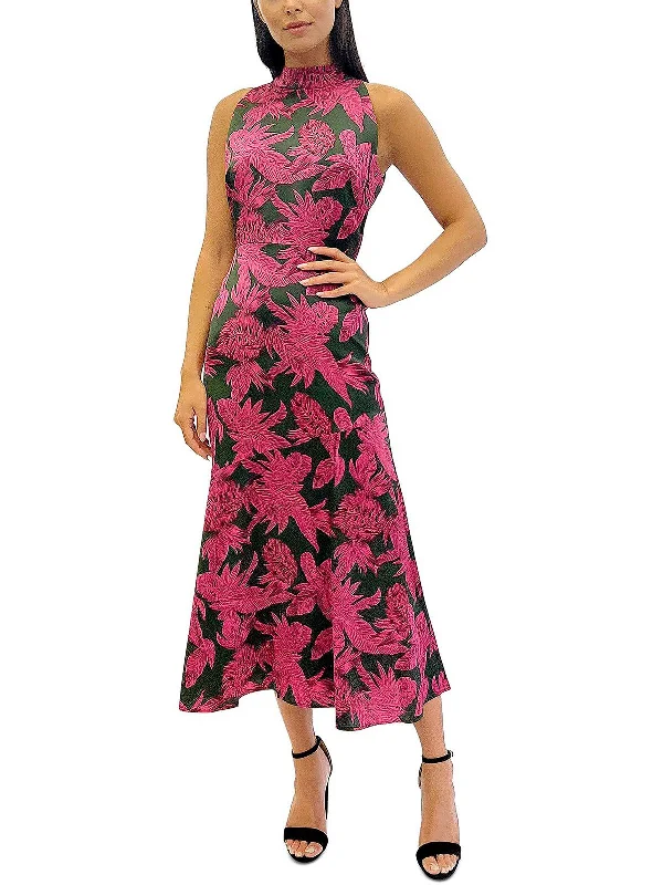 Chic Green Party Dress for Special Occasion -Womens Tie Neck Long Evening Dress