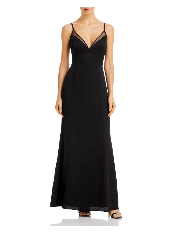 Elegant Burgundy Party Dress for Special Event -Womens V-Neck Long Evening Dress
