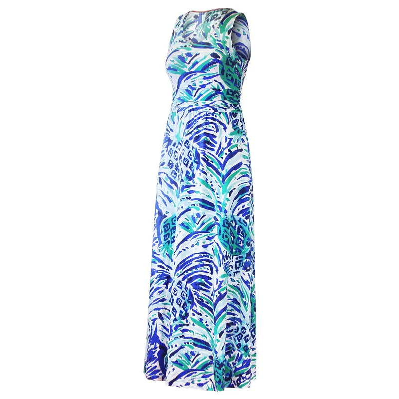 Women's Fitted Evening Maxi Dress-Women's V-Neck Maxi Dress | FINAL SALE