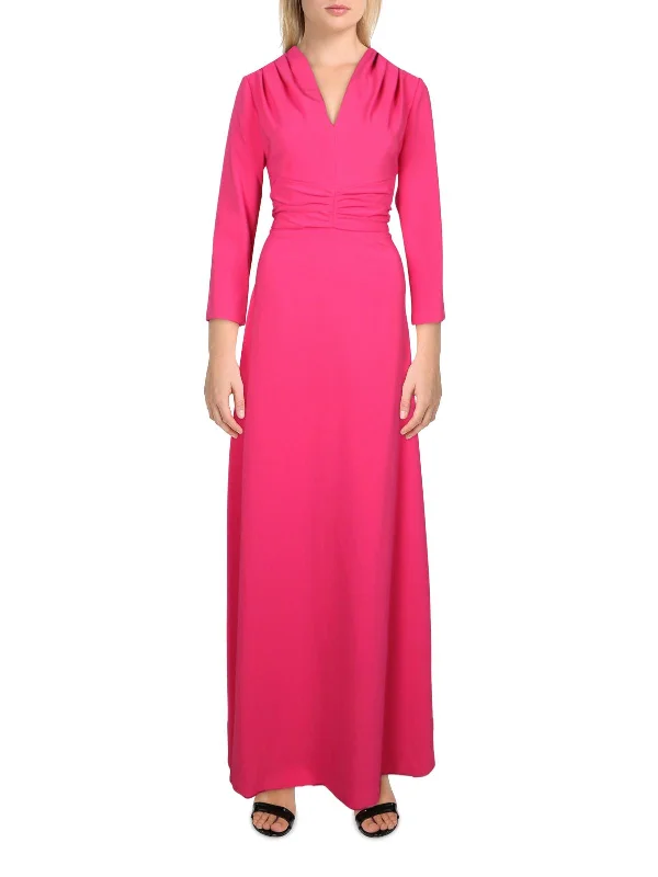 Chic Wrap Party Dress for Stylish Look -Womens V Neck Maxi Evening Dress