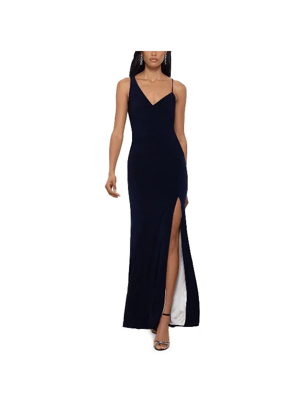Lace-Up Party Dress for Bold Look -Womens V-Neck Maxi Evening Dress
