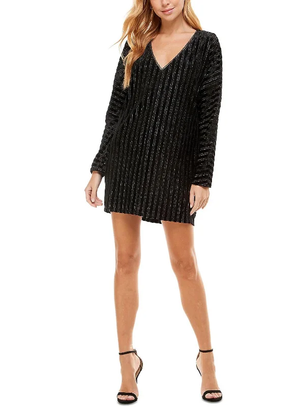 Beaded Back Party Dress for Stylish Appeal -Womens Velvet Short Cocktail and Party Dress Beaded Back Party Dress for Stylish Appeal -Womens Velvet Short Cocktail and Party Dress