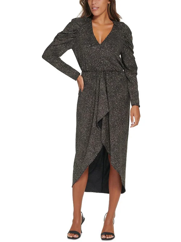 Casual Party Dress for Laid-back Event -Womens Waterfall Ruffle Hi-Low Cocktail and Party Dress