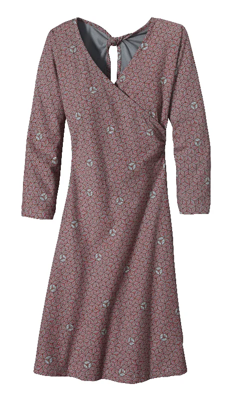Printed Wrap Dress for Casual Day -Elegant Wrap Dress -W's Bay Laurel Wrap Dress
